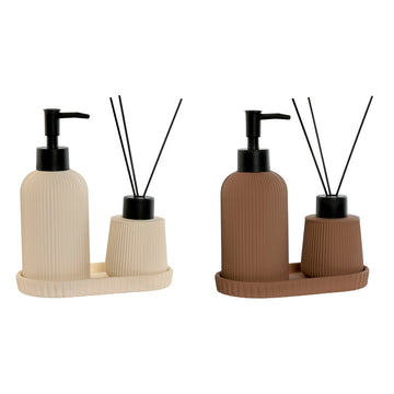 Badezimmer Set Home ESPRIT Creme Terrakotta ABS Dolomite 17 x 9 x 2 cm 3 Stücke (2 Stück)