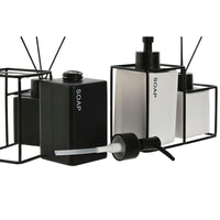 Badezimmer Set Home ESPRIT Weiß Schwarz Metall Dolomite 14,5 x 8 x 17 cm 2 Stücke (2 Stück)