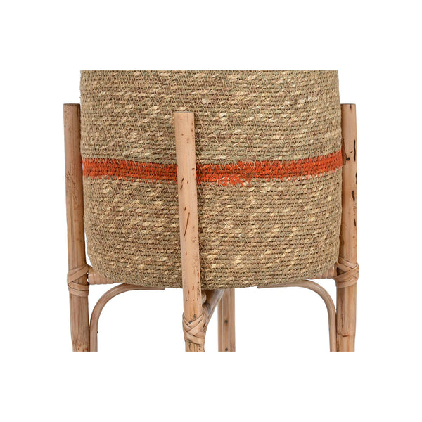 Satz Blumentöpfe Home ESPRIT natürlich Jute Mango-Holz 26 X 26 X 67 cm (2 Stücke)