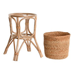 Satz Blumentöpfe Home ESPRIT natürlich korb Faser 28 x 28 x 38 cm (2 Stücke)