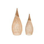 Lampenschirm Home ESPRIT natürlich Bambus Teakholz 35 x 35 x 85 cm (2 Stück)