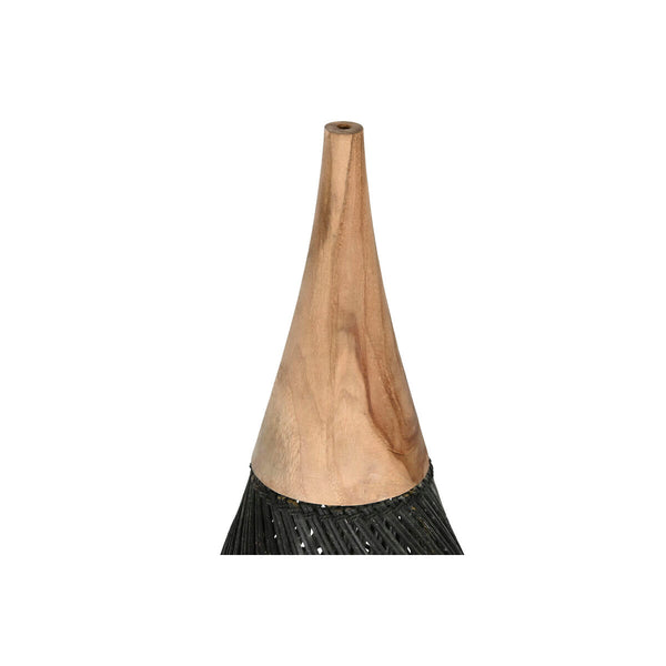 Lampenschirm Home ESPRIT Schwarz Bambus Teakholz 35 x 35 x 85 cm (2 Stück)