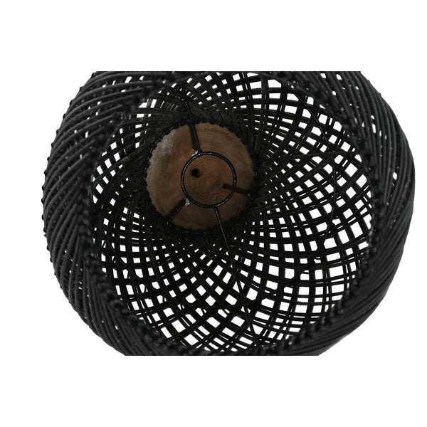 Lampenschirm Home ESPRIT Schwarz Bambus Teakholz 35 x 35 x 85 cm (2 Stück)