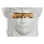 Blumentopf Home ESPRIT Weiß Gold Porzellan 10 x 10 x 14 cm (2 Stück)