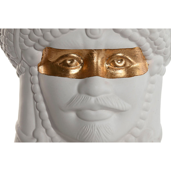 Blumentopf Home ESPRIT Weiß Gold Porzellan 15 x 15 x 26.5 cm (2 Stück)