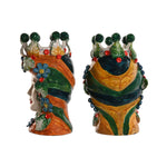 Blumentopf Home ESPRIT grün Bunt Porzellan 20 x 20 x 32 cm (2 Stück)