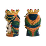 Blumentopf Home ESPRIT grün Bunt Porzellan 20 x 20 x 29 cm (2 Stück)