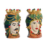 Blumentopf Home ESPRIT grün Bunt Porzellan 20 x 20 x 29 cm (2 Stück)