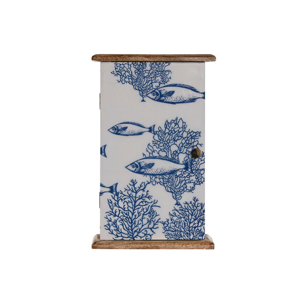 Schlüsselschrank Home ESPRIT Blau Weiß natürlich 18 x 7,5 x 28 cm
