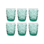 Gläserset Home ESPRIT türkis Kristall Mediterraner Mit Relief 290 ml (6 Stück)