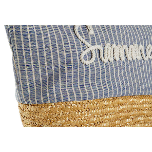 Damen Handtasche Home ESPRIT Blau Beige natürlich 52 x 16 x 33 cm (2 Stück)