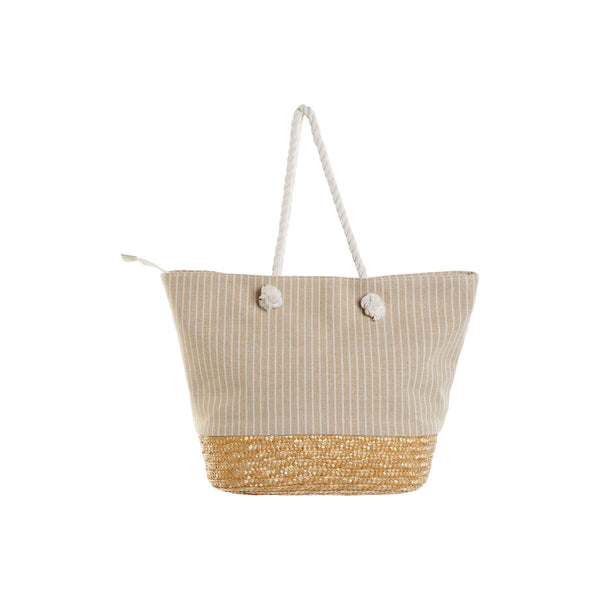 Damen Handtasche Home ESPRIT Blau Beige natürlich 52 x 16 x 33 cm (2 Stück)