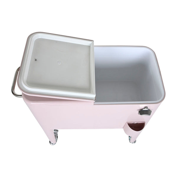 Tragbarer Kühlschrank Home ESPRIT Rosa Stahl Polypropylen 74 x 43 x 80 cm