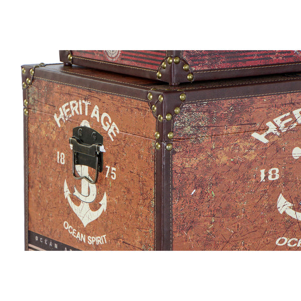 Set dekorativer Karten Home ESPRIT Bunt Holz Leinwand