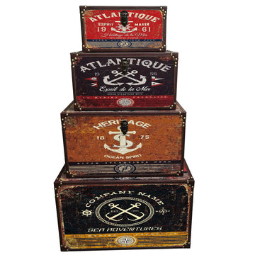 Set dekorativer Karten Home ESPRIT Bunt Holz Leinwand