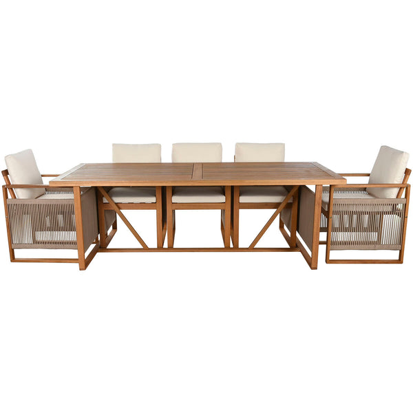 Tisch-Set mit Stühlen Home ESPRIT Braun 230 x 100 x 75 cm