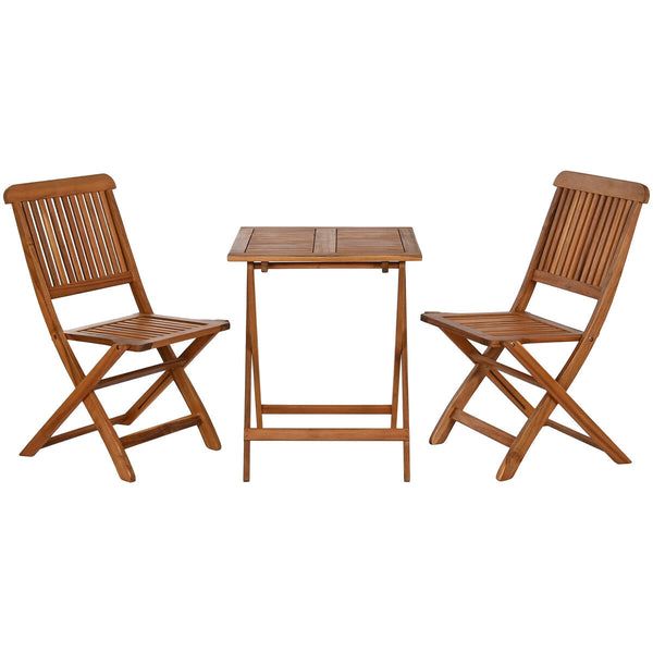 Tisch-Set mit 2 Stühlen Home ESPRIT Braun 60 x 60 x 74 cm
