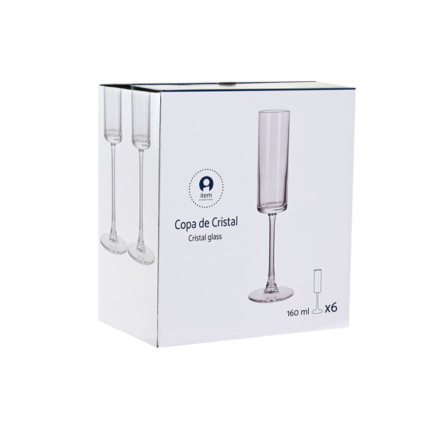 Champagnerglas Home ESPRIT Durchsichtig Kristall 160 ml (6 Stück)
