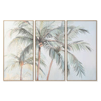 Leinwand Home ESPRIT grün Palmen Tropical 180 x 4 x 120 cm (3 Stücke)