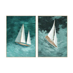 Bild Home ESPRIT türkis Segelboot Mediterraner 90 x 4 x 120 cm (2 Stück)