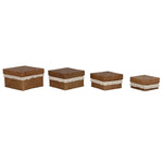 Korb-Set Home ESPRIT Weiß natürlich Naturfaser Boho Abgenutzt 30 x 30 x 19 cm 4 Stücke