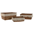 Korb-Set Home ESPRIT Naturfaser Boho Abgenutzt 23 x 17 x 10 cm