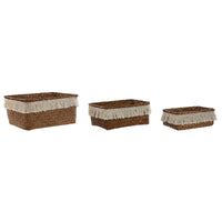 Korb-Set Home ESPRIT Naturfaser Boho Abgenutzt 23 x 17 x 10 cm