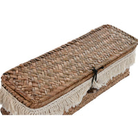 Korb-Set Home ESPRIT Weiß natürlich Naturfaser Boho Abgenutzt 32 x 12 x 10 cm 3 Stücke