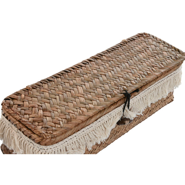 Korb-Set Home ESPRIT Weiß natürlich Naturfaser Boho Abgenutzt 32 x 12 x 10 cm 3 Stücke