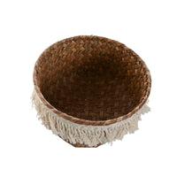 Korb-Set Home ESPRIT Naturfaser Boho Abgenutzt 16 x 16 x 6 cm
