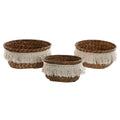 Korb-Set Home ESPRIT Naturfaser Boho Abgenutzt 16 x 16 x 6 cm