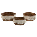 Korb-Set Home ESPRIT Naturfaser Boho Abgenutzt 16 x 16 x 6 cm