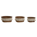 Korb-Set Home ESPRIT Naturfaser Boho Abgenutzt 16 x 16 x 6 cm