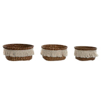 Korb-Set Home ESPRIT Naturfaser Boho Abgenutzt 16 x 16 x 6 cm