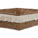 Korb-Set Home ESPRIT Naturfaser Boho Abgenutzt 26 x 26 x 10 cm