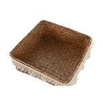 Korb-Set Home ESPRIT Naturfaser Boho Abgenutzt 26 x 26 x 10 cm