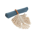 Serviettenring Home ESPRIT natürlich Akazienholz Makramee 13 x 1 x 18 cm 4 Stücke