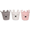 Dekorativer Korb Home ESPRIT Braun Beige Rosa 35 x 35 x 41 cm (3 Stück)