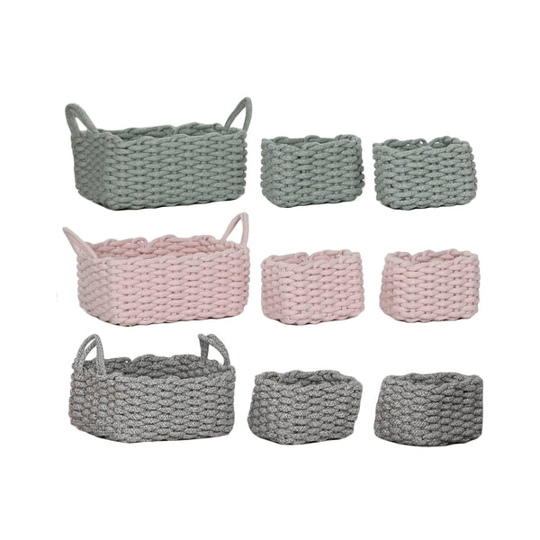 Korb-Set Home ESPRIT Schnur 32 x 25 x 15 cm