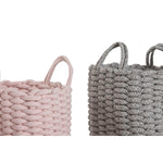 Korb-Set Home ESPRIT grün Grau Rosa Schnur 30 x 30 x 43 cm 2 Stücke (3 Stück)