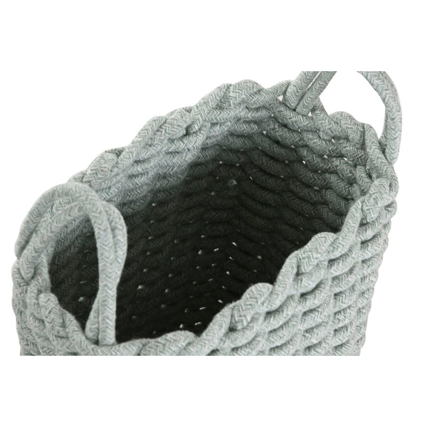 Korb-Set Home ESPRIT grün Grau Rosa Schnur 30 x 30 x 43 cm 2 Stücke (3 Stück)