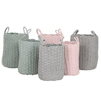 Korb-Set Home ESPRIT grün Grau Rosa Schnur 30 x 30 x 43 cm 2 Stücke (3 Stück)