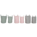 Korb-Set Home ESPRIT grün Grau Rosa Schnur 30 x 30 x 43 cm 2 Stücke (3 Stück)