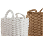 Korb-Set Home ESPRIT Weiß Beige Schnur 30 x 30 x 43 cm 2 Stücke (2 Stück)