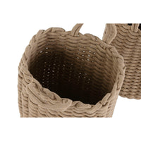 Korb-Set Home ESPRIT Weiß Beige Schnur 30 x 30 x 43 cm 2 Stücke (2 Stück)