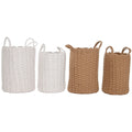 Korb-Set Home ESPRIT Weiß Beige Schnur 30 x 30 x 43 cm 2 Stücke (2 Stück)