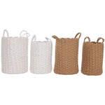 Korb-Set Home ESPRIT Weiß Beige Schnur 30 x 30 x 43 cm 2 Stücke (2 Stück)