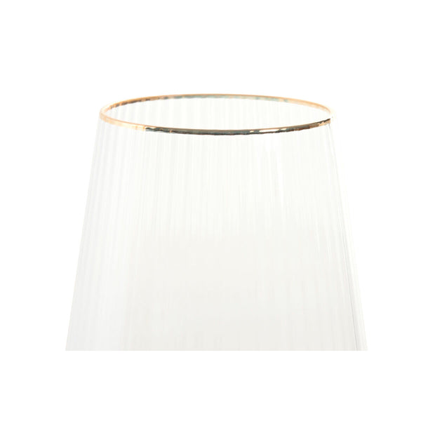 Gläsersatz Home ESPRIT Durchsichtig Gold Kristall 400 ml (6 Stück)