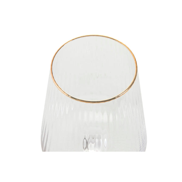 Gläsersatz Home ESPRIT Durchsichtig Gold Kristall 400 ml (6 Stück)