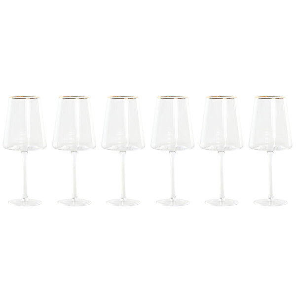 Gläsersatz Home ESPRIT Durchsichtig Gold Kristall 400 ml (6 Stück)